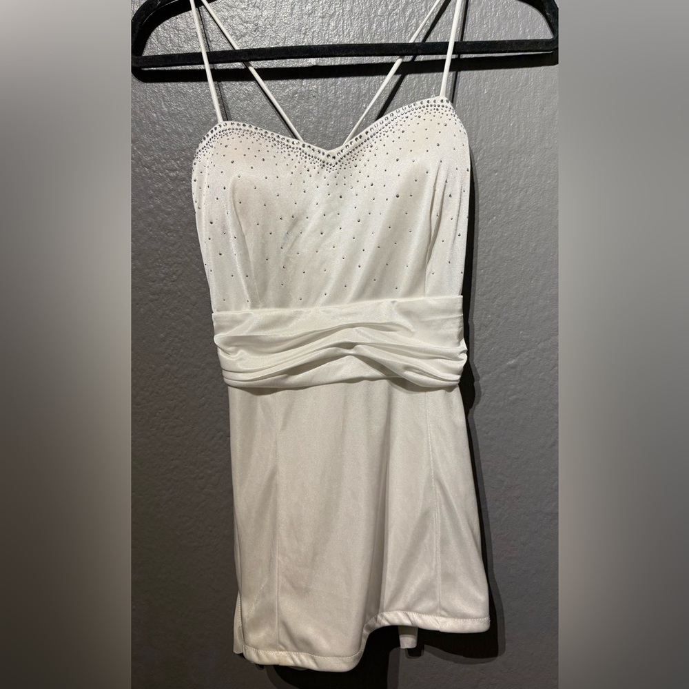 Elegant White top with Rhinestone Details
